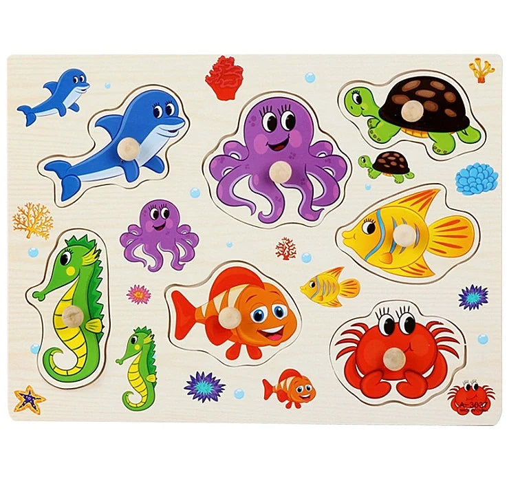 30cm Baby Toys Puzzle Hand Grab Board