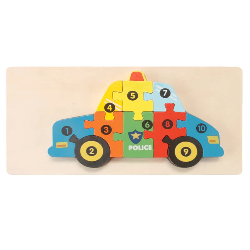 3D Stereoscopic Wooden Puzzle Cartoon Dinosaur