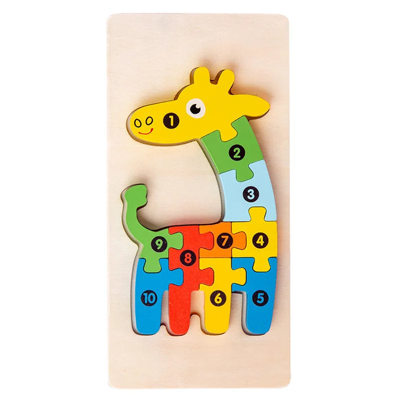 3D Stereoscopic Wooden Puzzle Cartoon Dinosaur