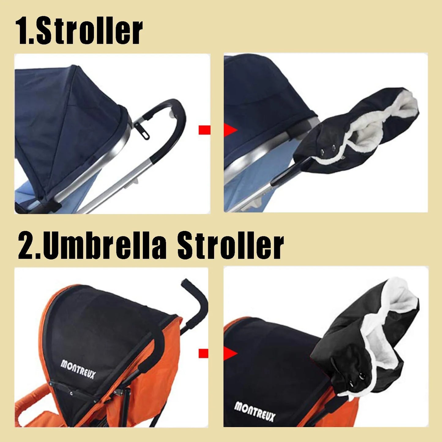 Winter Warmer Gloves Pram Pushchair Hand Muff Waterproof Stroller Accessory Gift