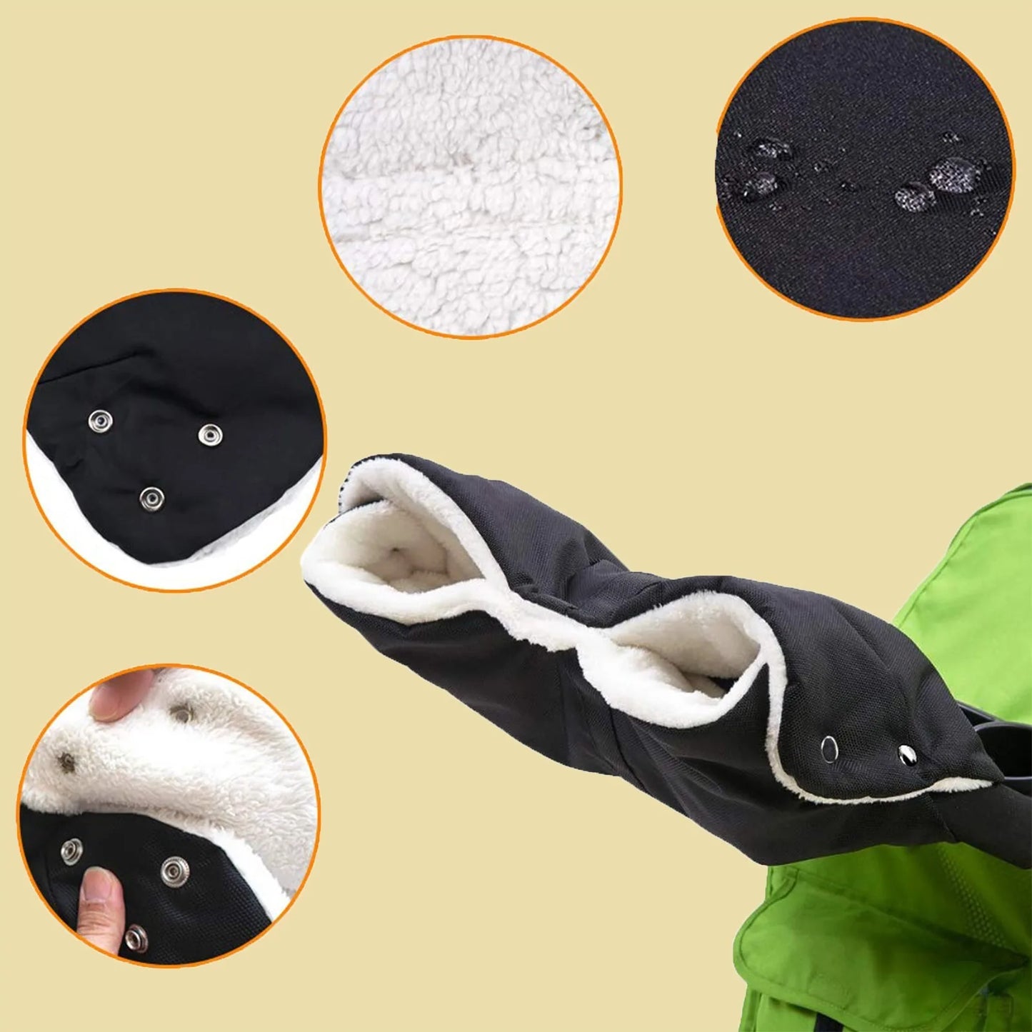 Winter Warmer Gloves Pram Pushchair Hand Muff Waterproof Stroller Accessory Gift