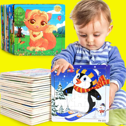 20 Piece wooden 3D puzzle cartoon animal
