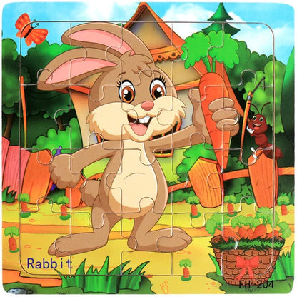 20 Piece wooden 3D puzzle cartoon animal