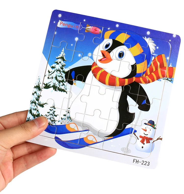 20 Piece wooden 3D puzzle cartoon animal