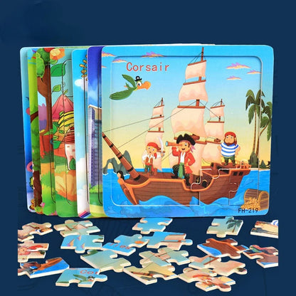 20 Piece wooden 3D puzzle cartoon animal