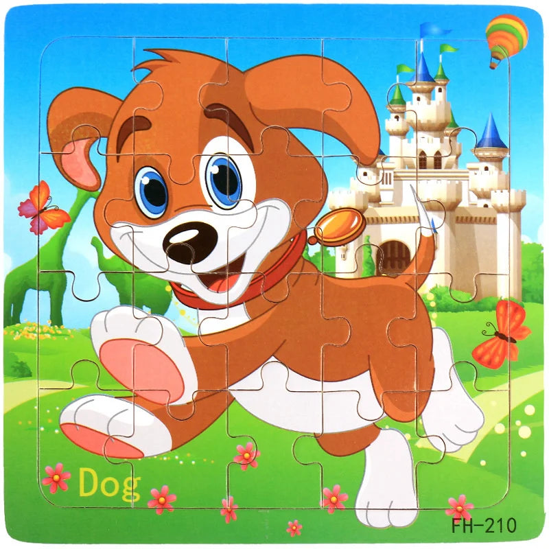 20 Piece wooden 3D puzzle cartoon animal