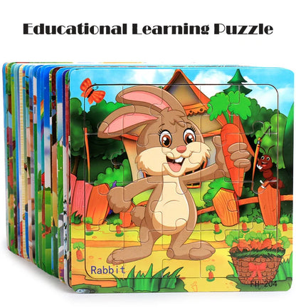 20 Piece wooden 3D puzzle cartoon animal