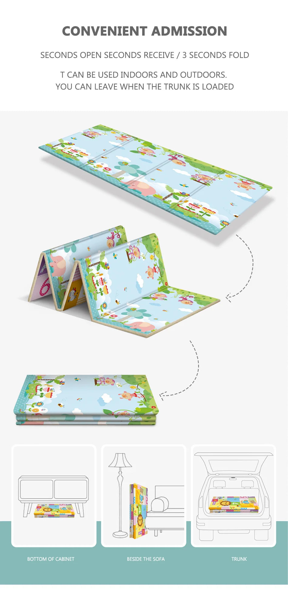 100*180cm Baby foldable play mat