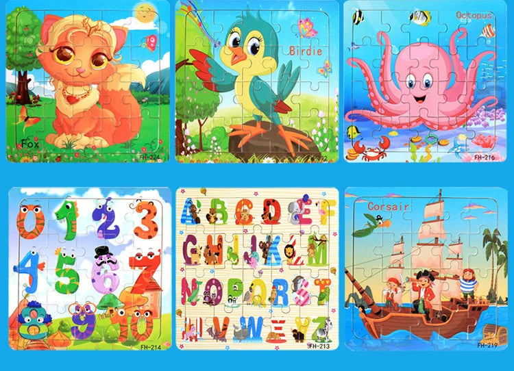 20 Piece wooden 3D puzzle cartoon animal
