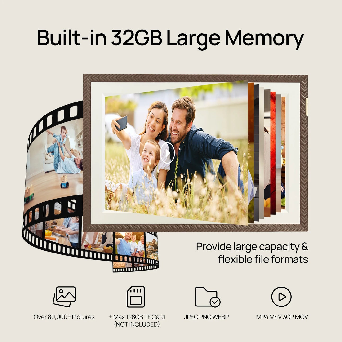 Digital Picture Frame 10.1 Inch Smart WiFi Digital Photo Frame Touch Screen