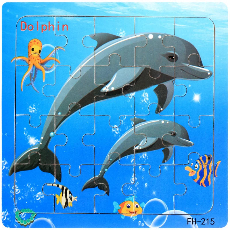 20 Piece wooden 3D puzzle cartoon animal