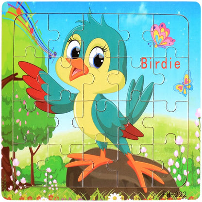 20 Piece wooden 3D puzzle cartoon animal
