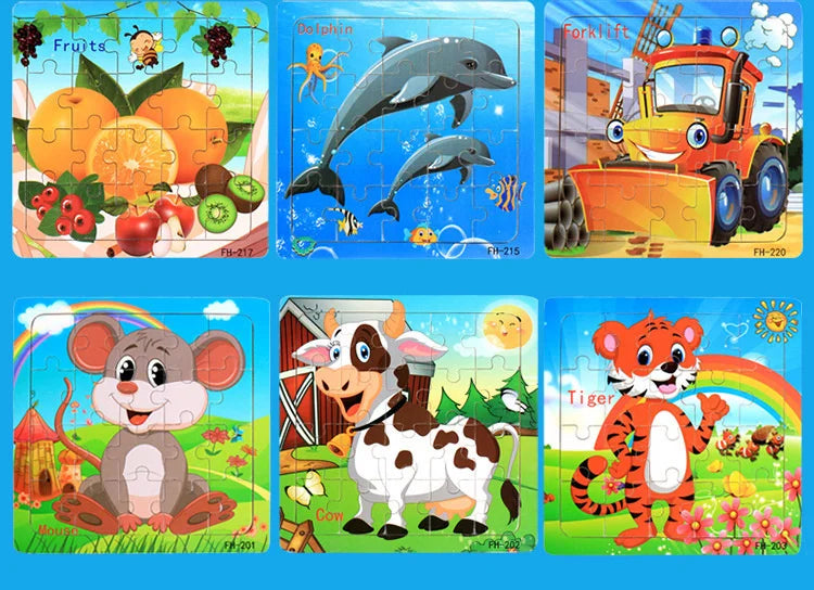 20 Piece wooden 3D puzzle cartoon animal