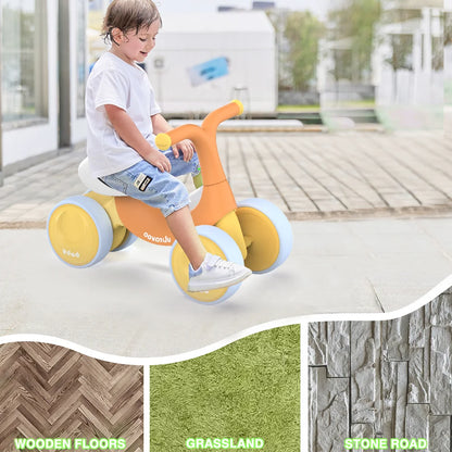 UBRAVOO Baby Balance Bike Toys 10-36 Month with 4 Wheels, No Pedal