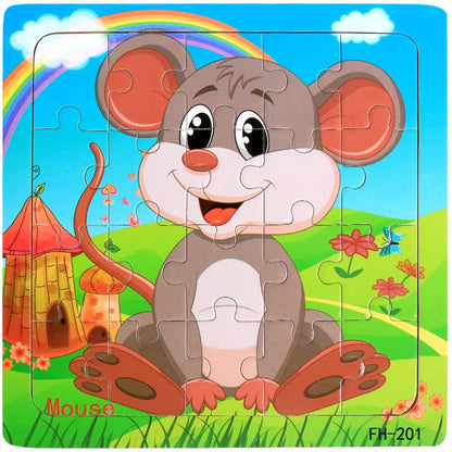20 Piece wooden 3D puzzle cartoon animal