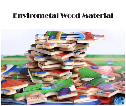 20 Piece wooden 3D puzzle cartoon animal