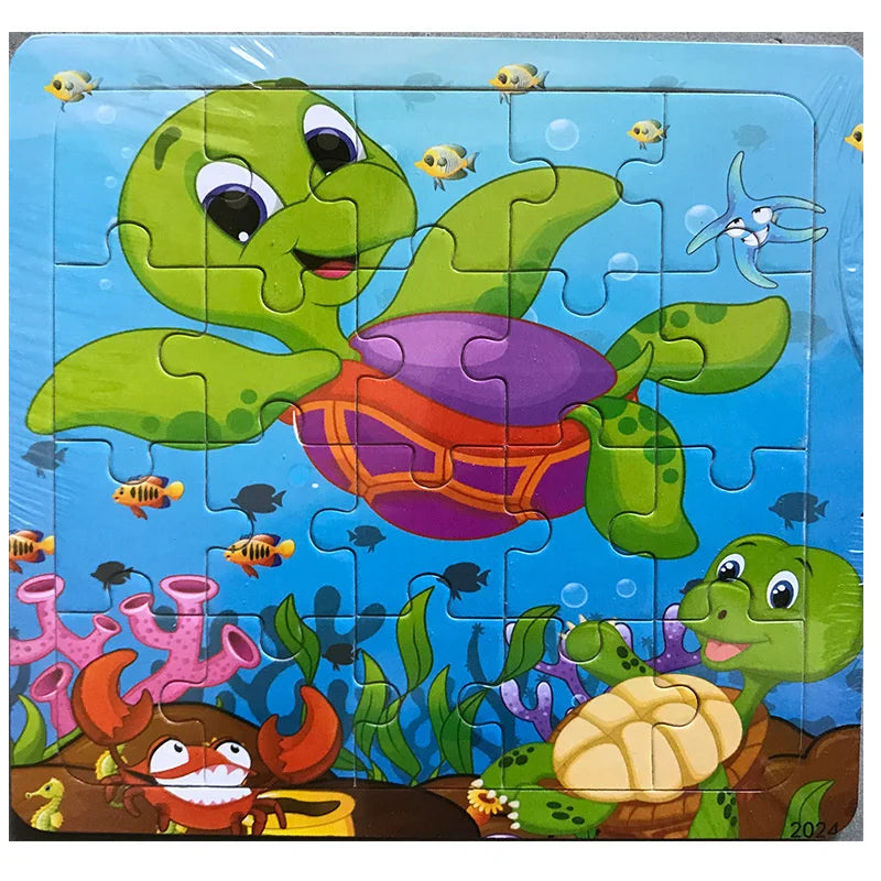 20 Piece wooden 3D puzzle cartoon animal