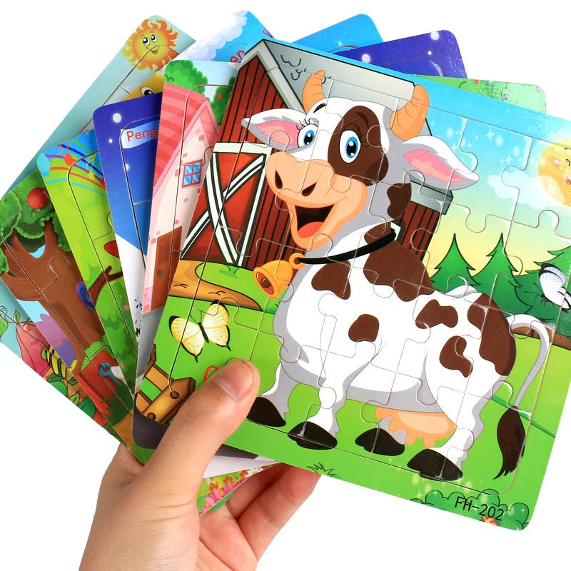 20 Piece wooden 3D puzzle cartoon animal