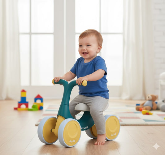 Baby balance bike with 4 wheels 10-36 months